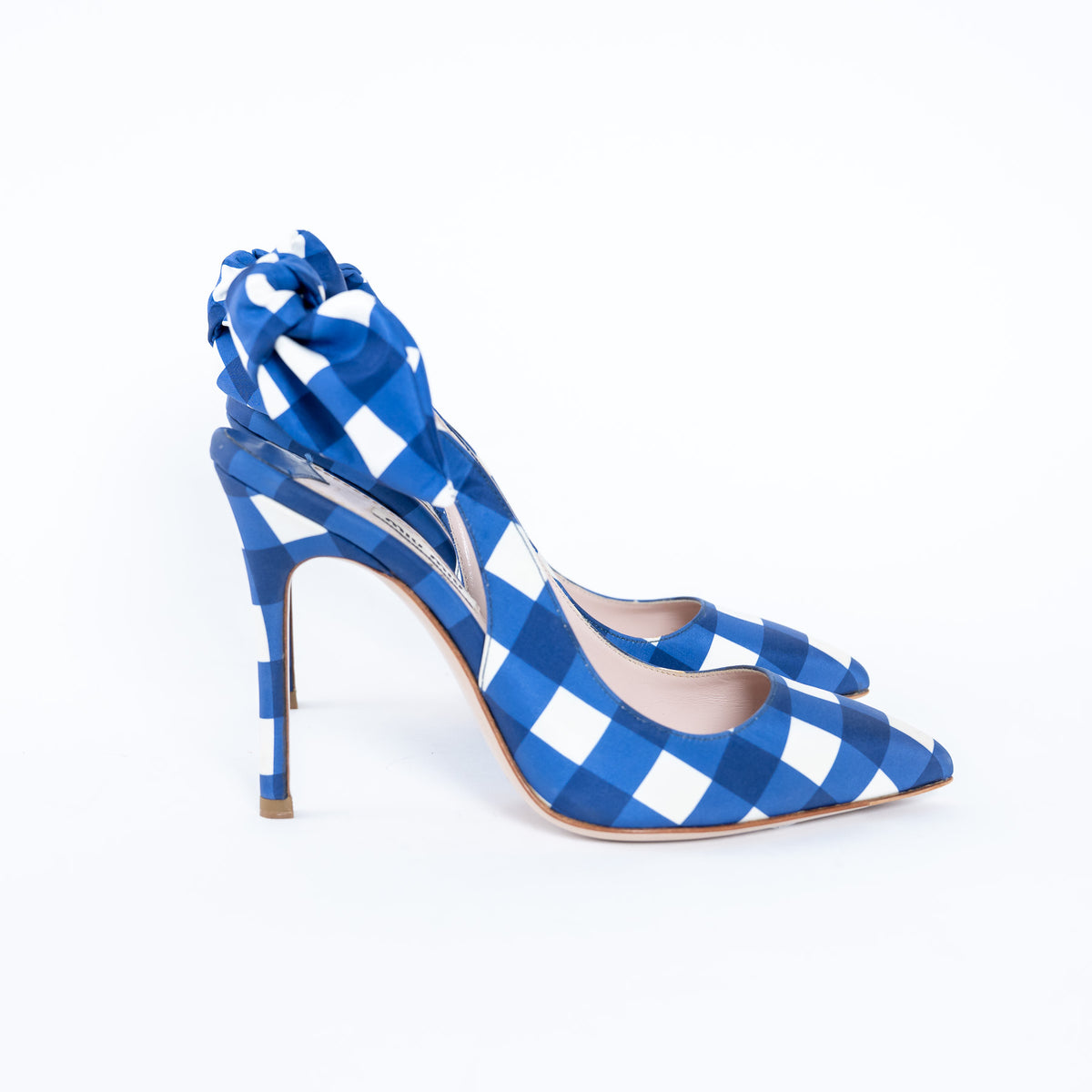 Miu Miu Satin Gingham Slingback Heels Size 36