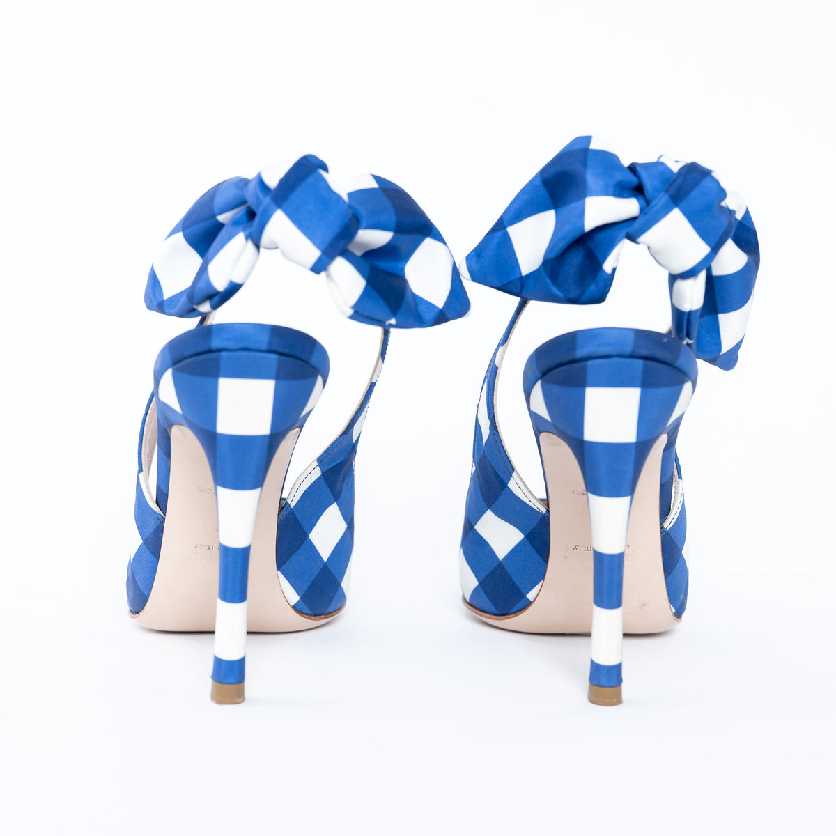 Miu Miu Satin Gingham Slingback Heels Size 36