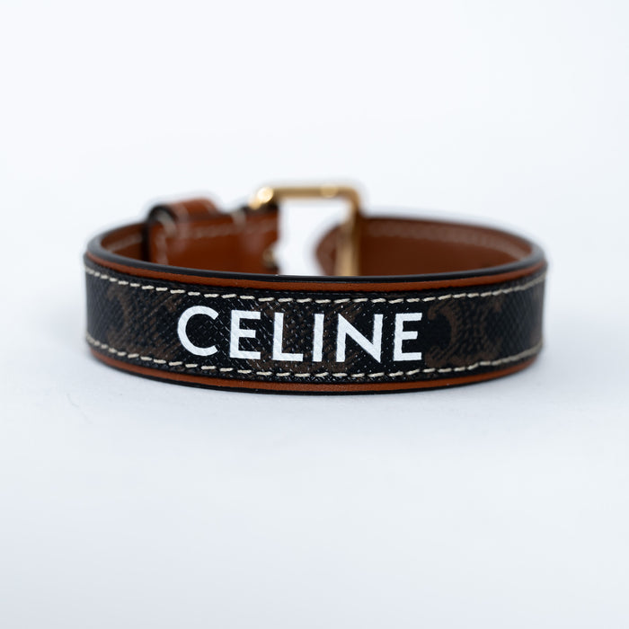 Celine Monogram Triomphe Canvas Leather Bracelet