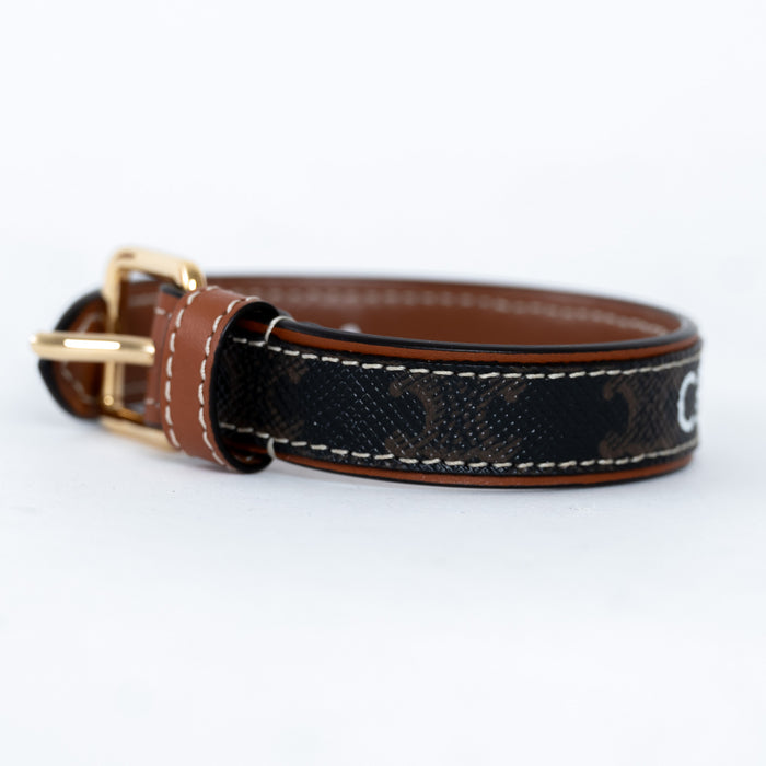 Celine Monogram Triomphe Canvas Leather Bracelet