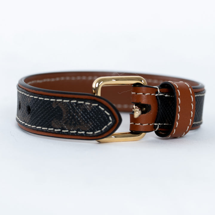 Celine Monogram Triomphe Canvas Leather Bracelet