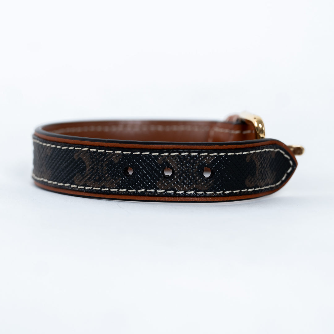 Celine Monogram Triomphe Canvas Leather Bracelet
