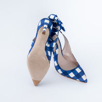 Miu Miu Satin Gingham Slingback Heels Size 36