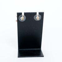 Pre-Loved Chanel™ Gold Tone Logo Stud Earrings with Multi Size Faux Pearls