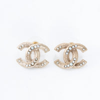 Pre-Loved Chanel™ Gold Tone Logo Stud Earrings with Multi Size Faux Pearls