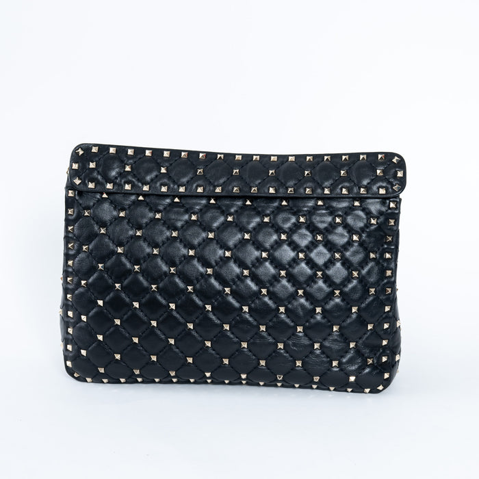 Valentino Quilted Rockstud Splice Leather Chain Bag