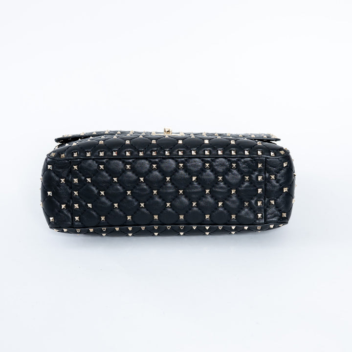 Valentino Quilted Rockstud Splice Leather Chain Bag