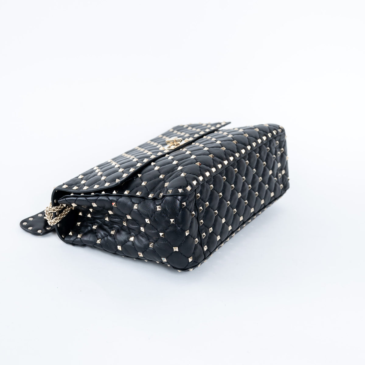 Valentino Quilted Rockstud Splice Leather Chain Bag