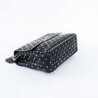 Valentino Quilted Rockstud Splice Leather Chain Bag