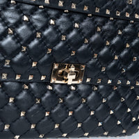 Valentino Quilted Rockstud Splice Leather Chain Bag
