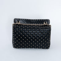 Valentino Quilted Rockstud Splice Leather Chain Bag