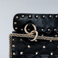 Valentino Quilted Rockstud Splice Leather Chain Bag