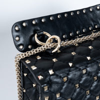 Valentino Quilted Rockstud Splice Leather Chain Bag