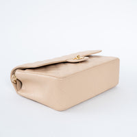 Pre-Loved Chanel™ Beige Pebbled Leather Double Flap Bags Large & Jumbo Size