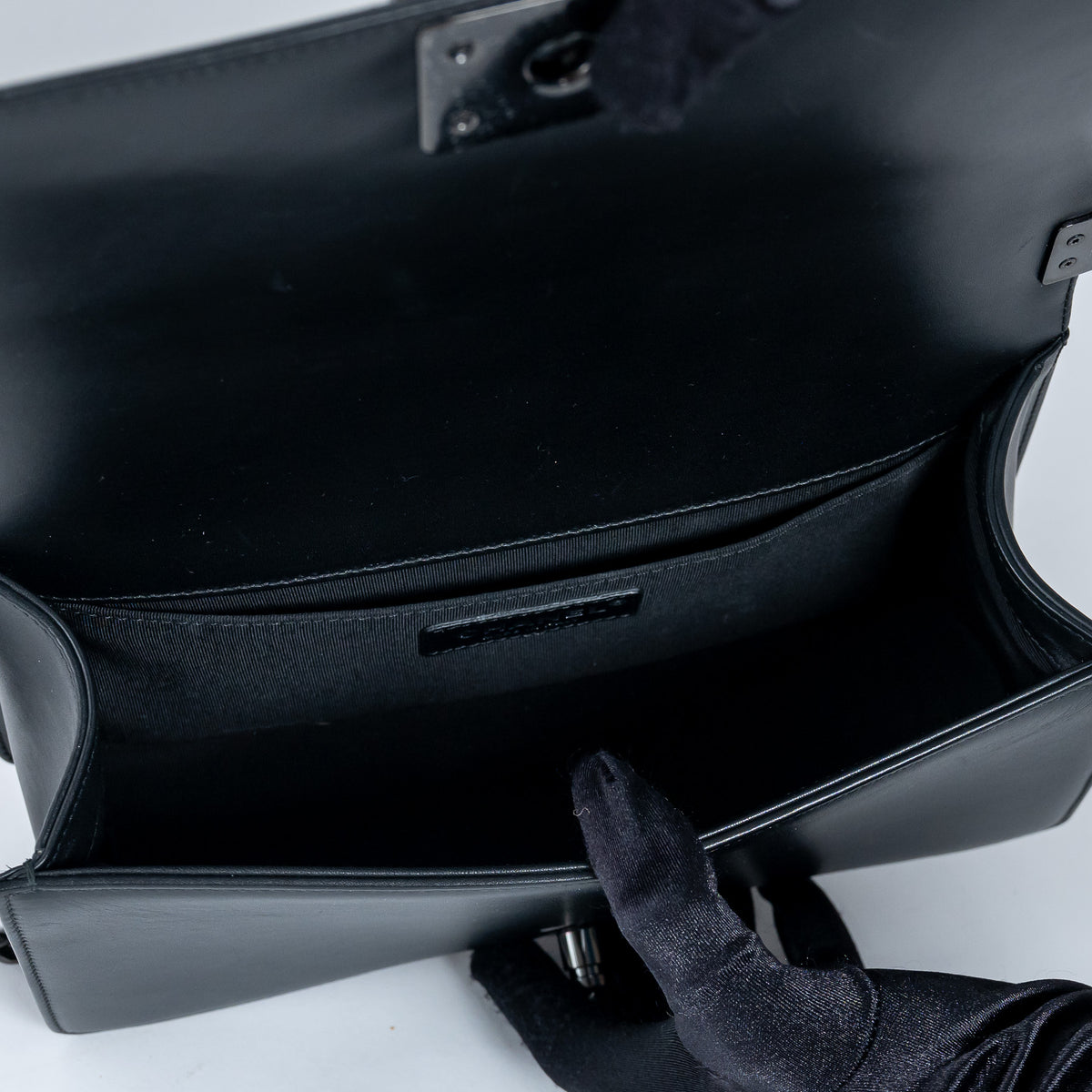 Pre-Loved Chanel™ Calfskin Leather Iridescent Green & Purple Colour Chevron Boy Bag