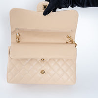 Pre-Loved Chanel™ Beige Pebbled Leather Double Flap Bags Large & Jumbo Size