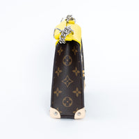 Louis Vuitton Yellow Leather and Monogram Canvas Tribal Mask Pochette PM Size