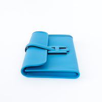 Hermes Blue Swift Leather Jige Elan Clutch 29