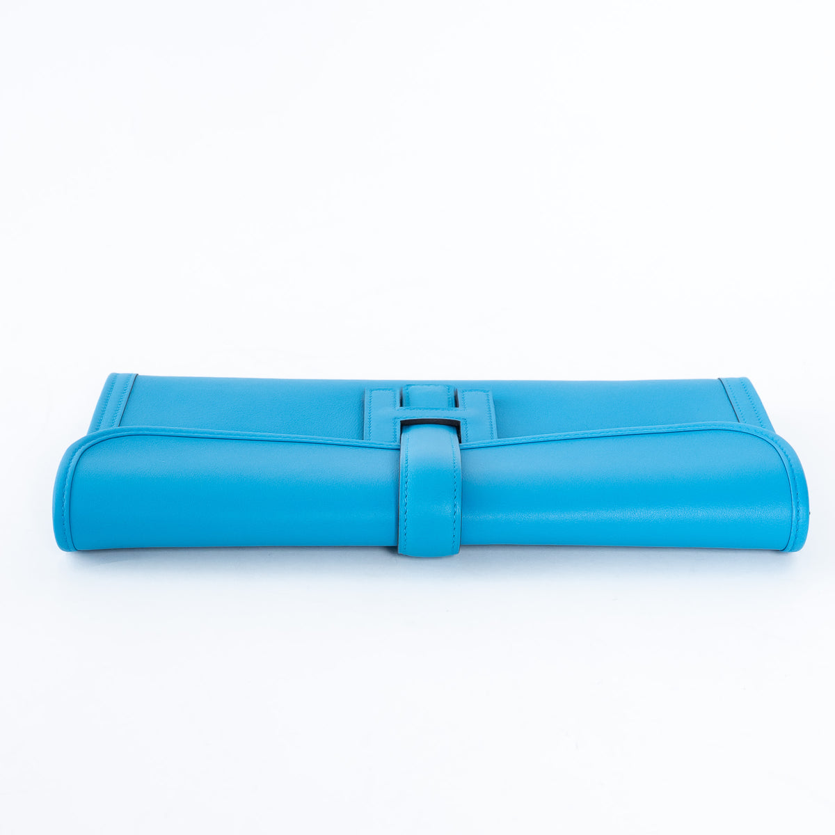 Hermes Blue Swift Leather Jige Elan Clutch 29