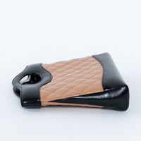 Pre-Loved Chanel™ Tan & Black Shiny Calfskin Leather Mini 31 Handbag