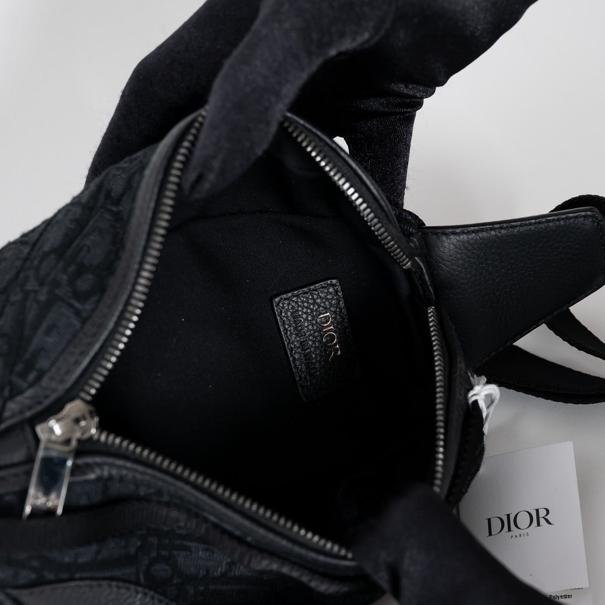 Dior Men's Black Oblique Canvas Scarab Sling Crossbody Bag