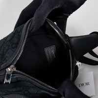 Dior Men's Black Oblique Canvas Scarab Sling Crossbody Bag