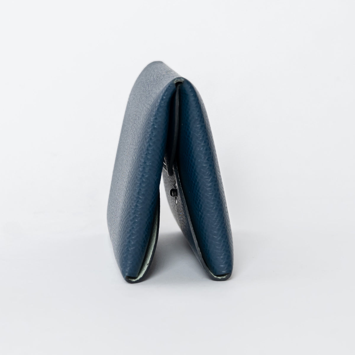 Hermes Bleu de Prusse & Vert Fizz Epsom Leather Calvi Verso Cardholder