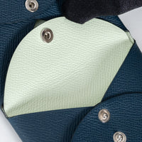Hermes Bleu de Prusse & Vert Fizz Epsom Leather Calvi Verso Cardholder