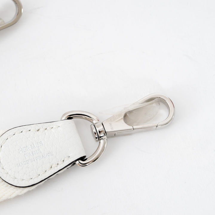 Hermes New White Clemence Leather Mini Evelyne 16