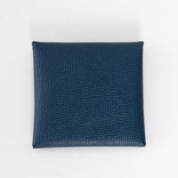Hermes Navy Blue Epsom Leather Bastia Change Purse