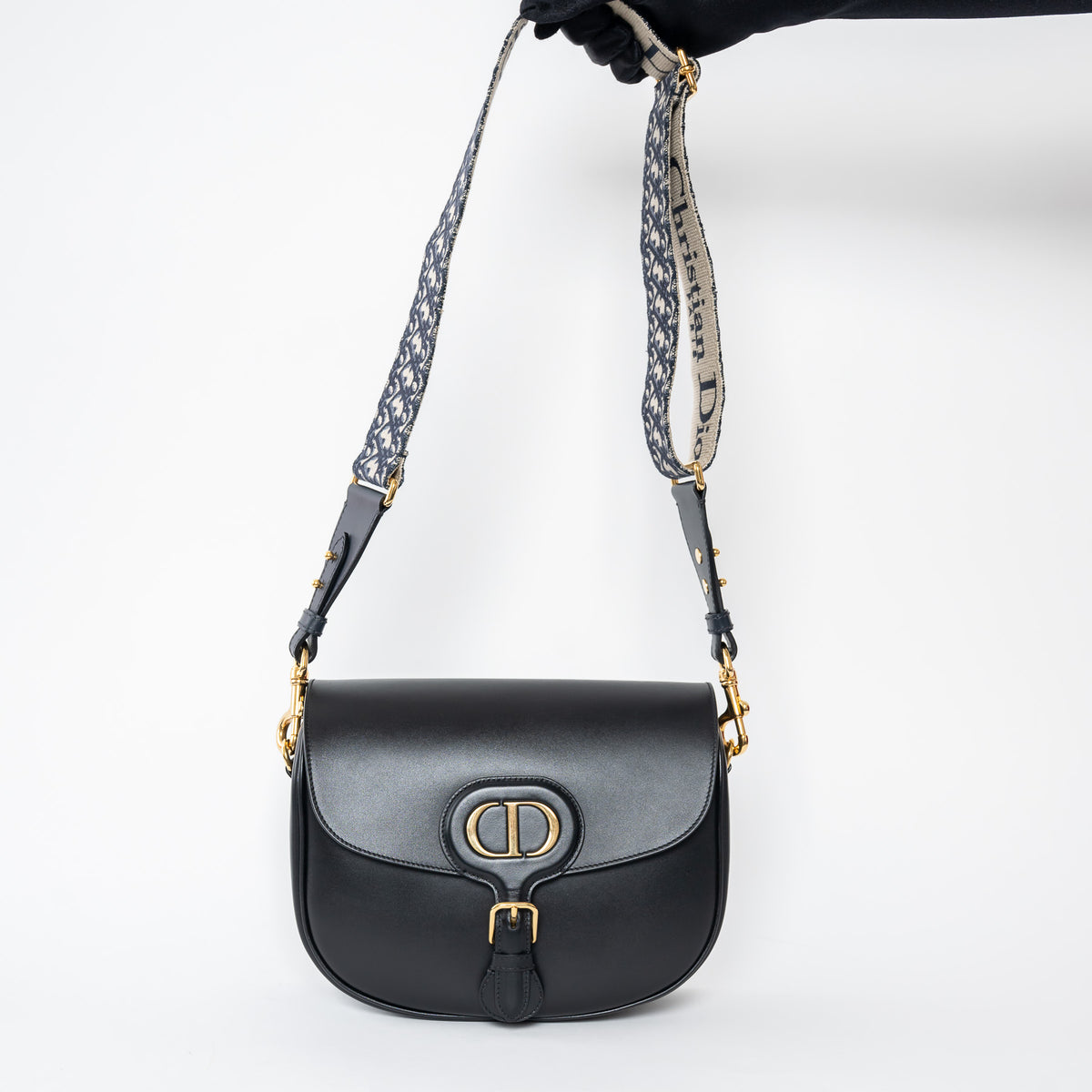 Dior Black Grained Calfskin Medium Dior Bobby Bag