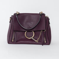 Chloe Deep Purple Calfskin Leather Medium Faye Day Bag