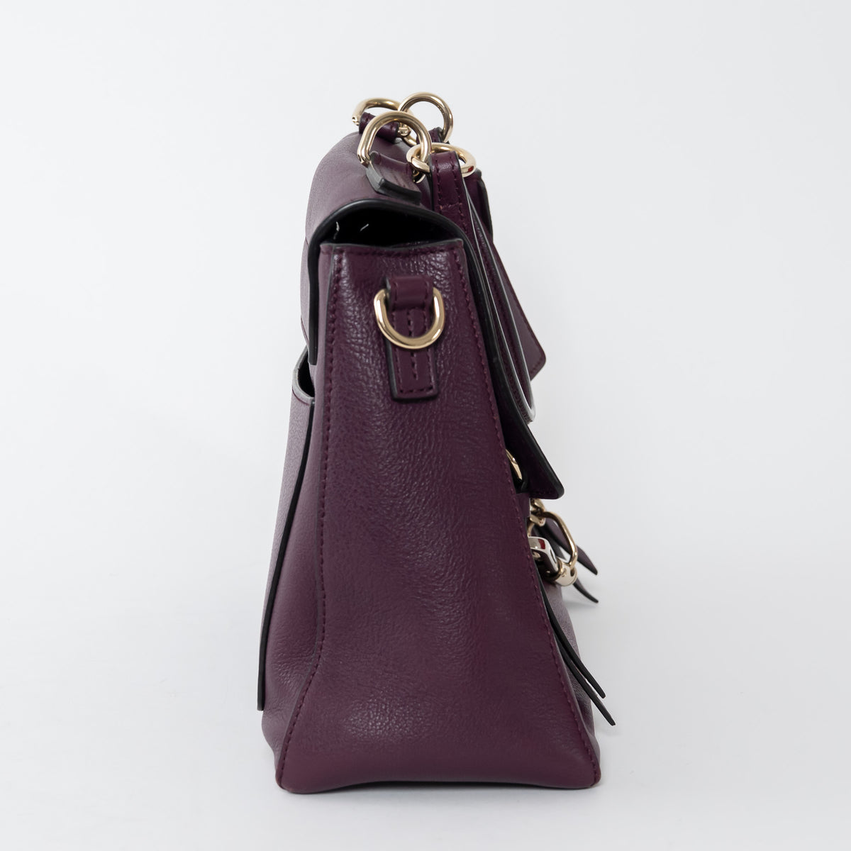 Chloe Deep Purple Calfskin Leather Medium Faye Day Bag