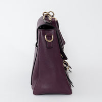 Chloe Deep Purple Calfskin Leather Medium Faye Day Bag