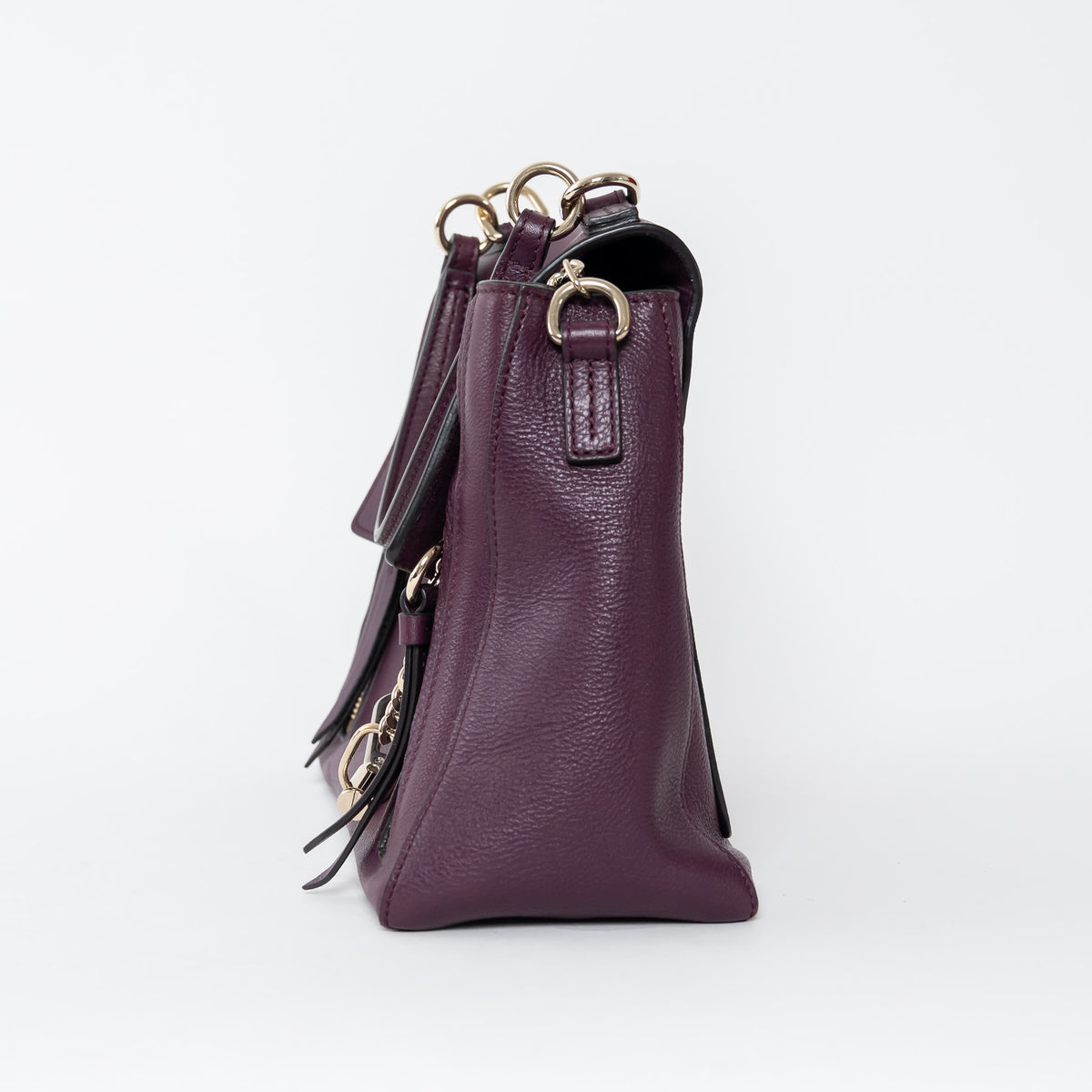 Chloe Deep Purple Calfskin Leather Medium Faye Day Bag