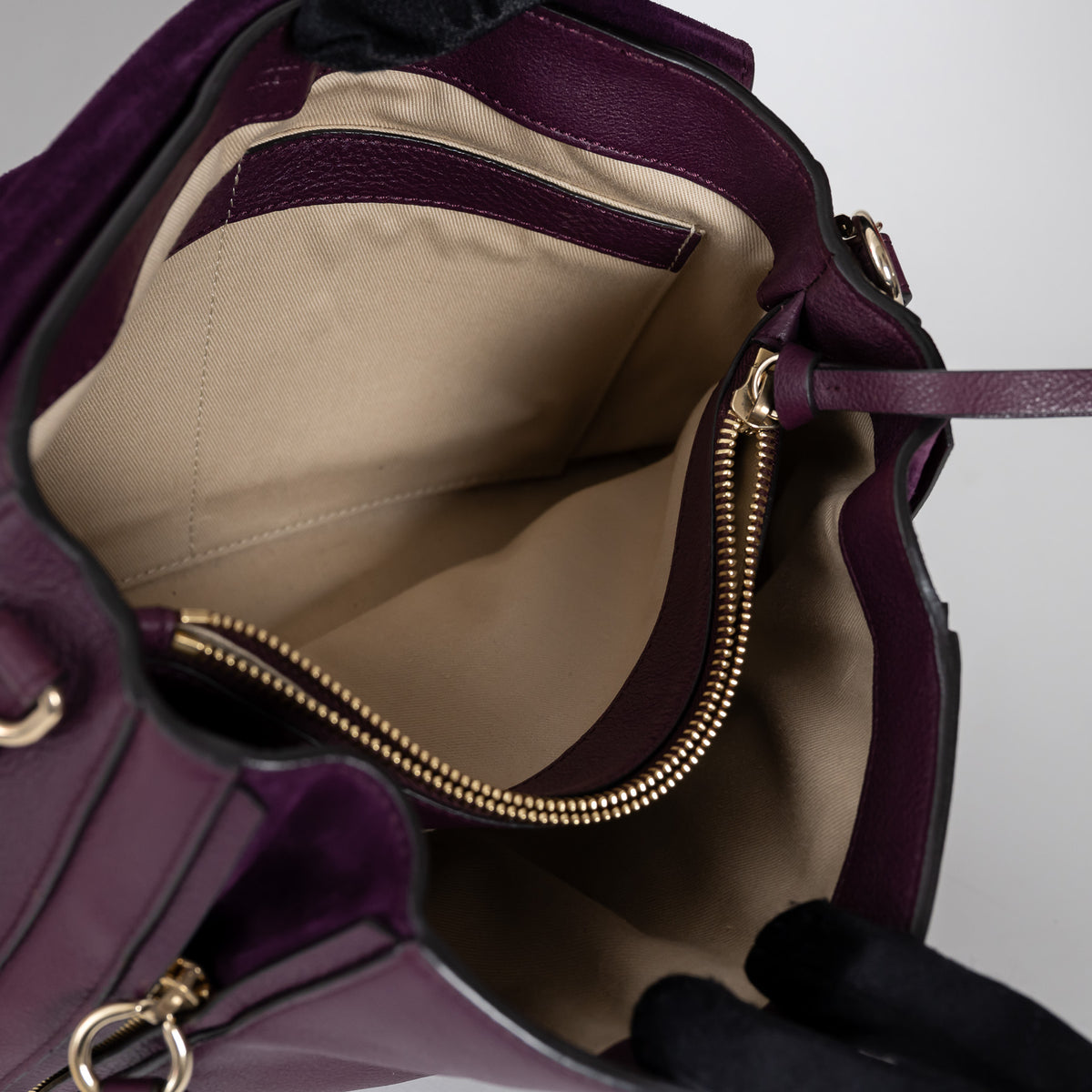 Chloe Deep Purple Calfskin Leather Medium Faye Day Bag