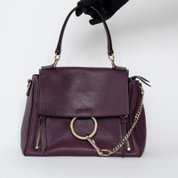 Chloe Deep Purple Calfskin Leather Medium Faye Day Bag