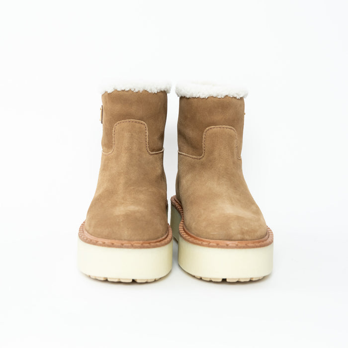 Prada Cinnamon Suede Shearling Boots Size 37