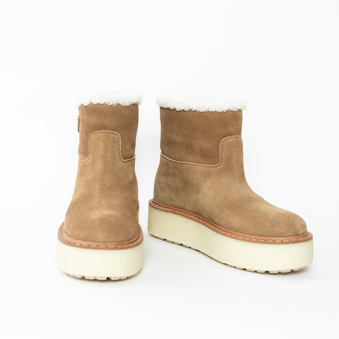 Prada Cinnamon Suede Shearling Boots Size 37