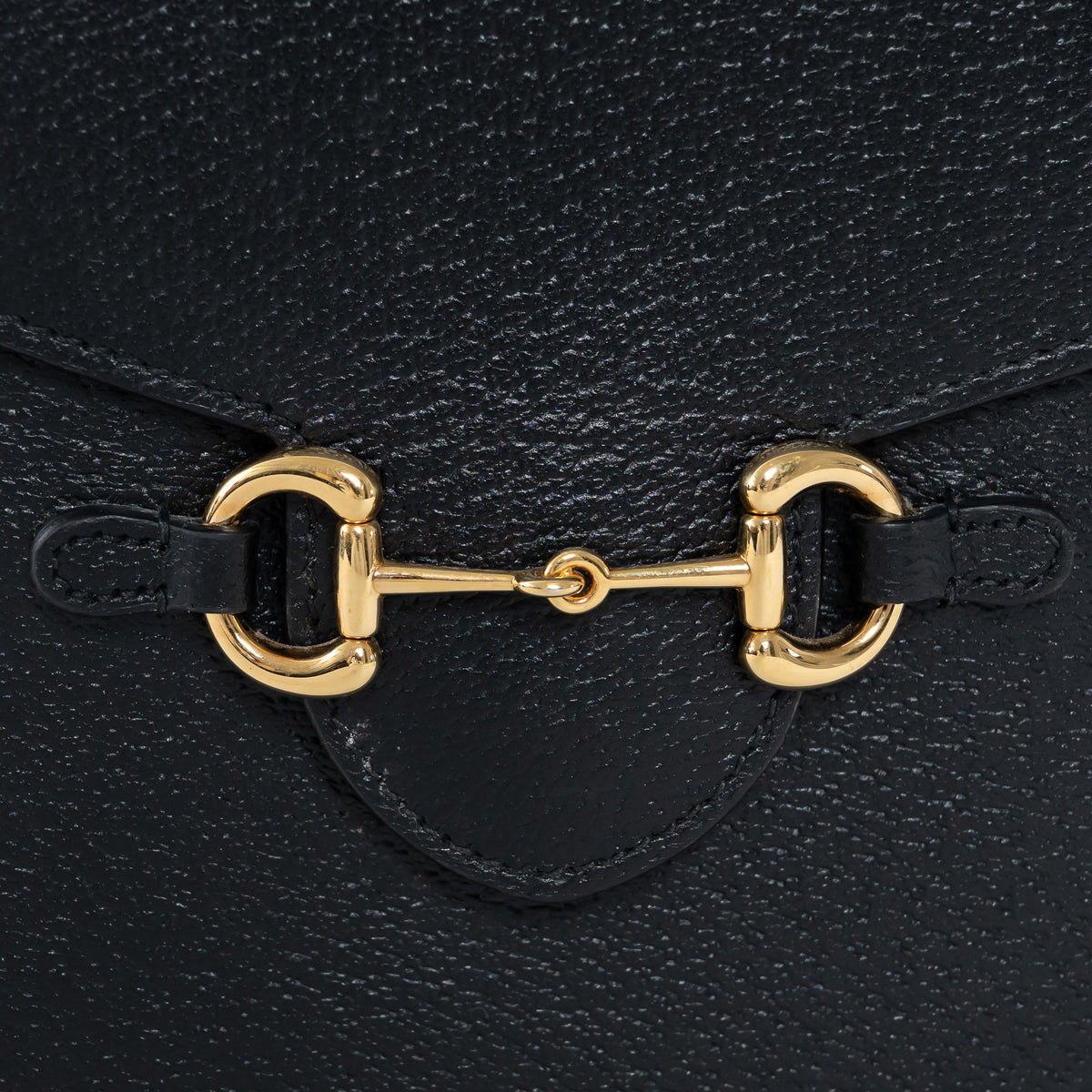 Gucci Black Grained Leather Horsebit 1955 Vertical Crossbody Bag