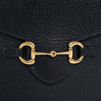 Gucci Black Grained Leather Horsebit 1955 Vertical Crossbody Bag