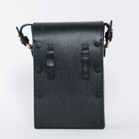 Gucci Black Grained Leather Horsebit 1955 Vertical Crossbody Bag