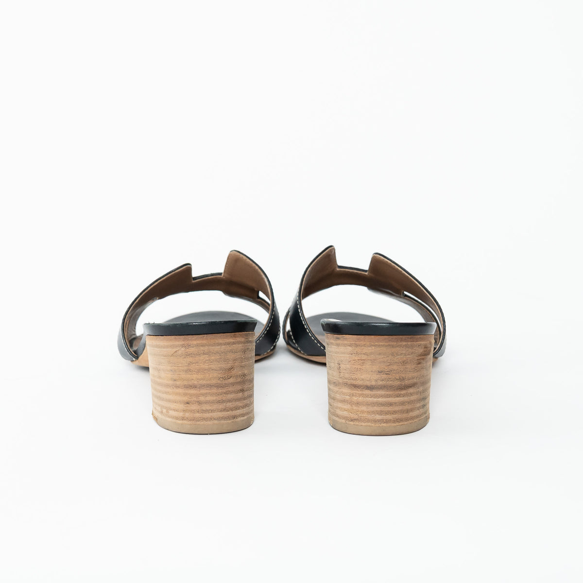 Hermes Black Calfskin Leather Oasis Sandals Size 39