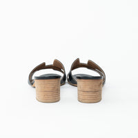 Hermes Black Calfskin Leather Oasis Sandals Size 39