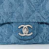 Pre-Loved Chanel™ Blue Camelia Denim Mini Sweetheart Crush Flap Bag