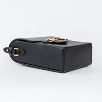 Gucci Black Grained Leather Horsebit 1955 Vertical Crossbody Bag