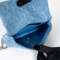 Pre-Loved Chanel™ Blue Camelia Denim Mini Sweetheart Crush Flap Bag