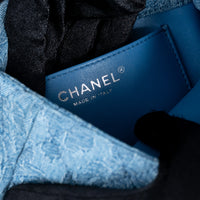 Pre-Loved Chanel™ Blue Camelia Denim Mini Sweetheart Crush Flap Bag