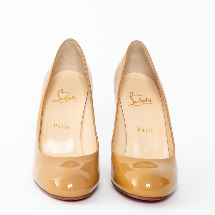 Christian Louboutin Beige Patent Leather Pumps Size 39