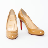 Christian Louboutin Beige Patent Leather Pumps Size 39